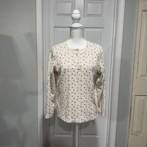 Bobbie Brooks Floral Print‎ Long Sleeve Top Button Up Cottagecore Womens